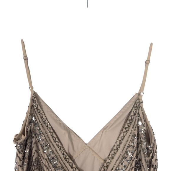 NWT Mariana V-neck Beaded/Sequin Full Length Gown (12) - Picture 10 of 16